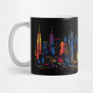 New York Retro Chic 1980s Fashion-Inspired Cityscape Mug